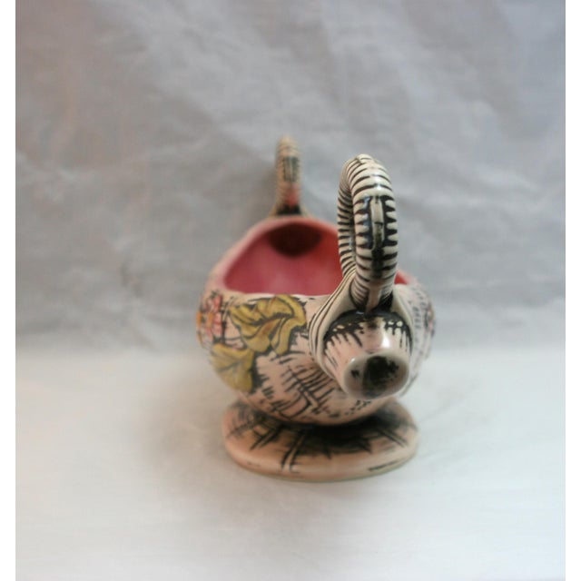 Mid Century Hull Pottery Pink Blossom Flite Centerpiece Console Bowl T-10 For Sale - Image 4 of 9