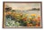 Original Vintage 1970’s Beach/Boats/Marigold Landscape Painting For Sale