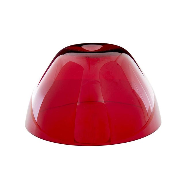 Mid-Century Red Glass Fruit Bowl by Monica Bratt, 1890s For Sale - Image 3 of 5