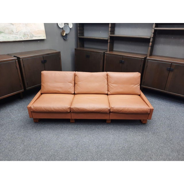 1970s Three-Seater Leather Sofa by Wilhelm Möller for Cor, 1970s For Sale - Image 5 of 18