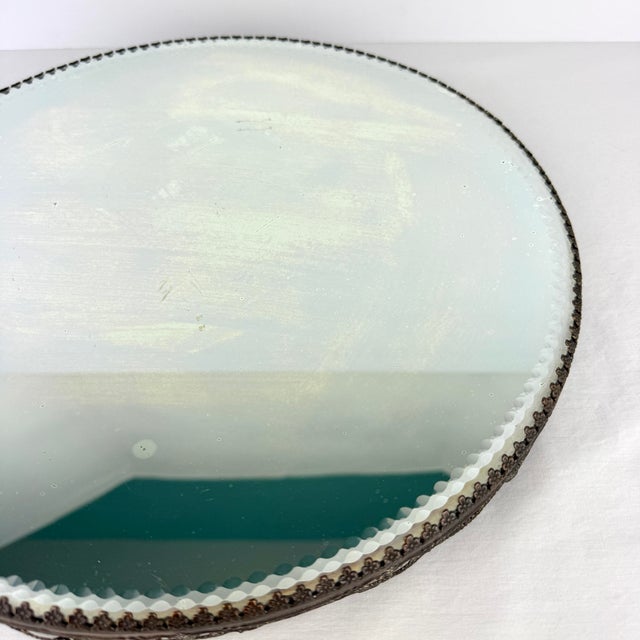 Antique Early 1900’s Mirrored Plateau 14” For Sale - Image 6 of 12
