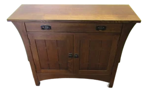 Stickley Solid Oak Mission or Arts and Crafts Style Console Cabinet