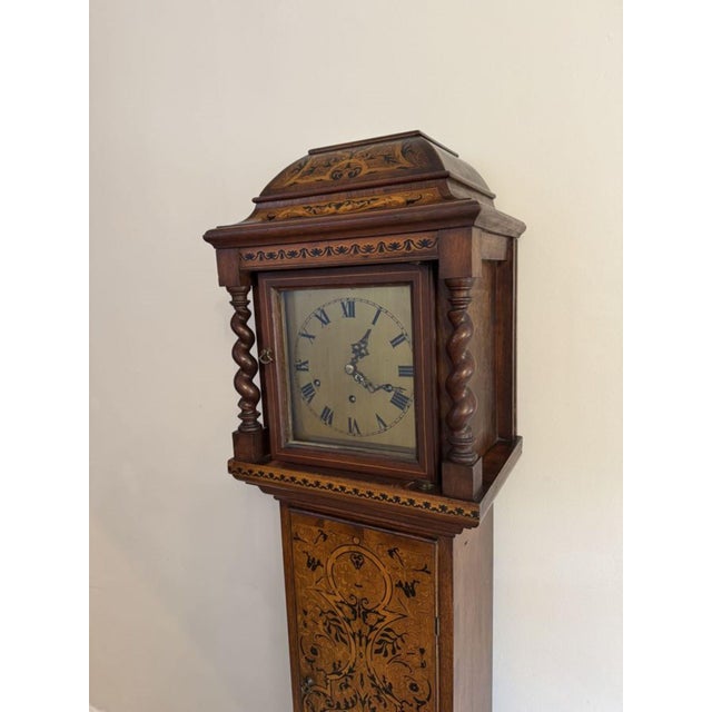 Edwardian Musical Inlaid Marquetry Grandmother Clock, 1900s For Sale - Image 3 of 8