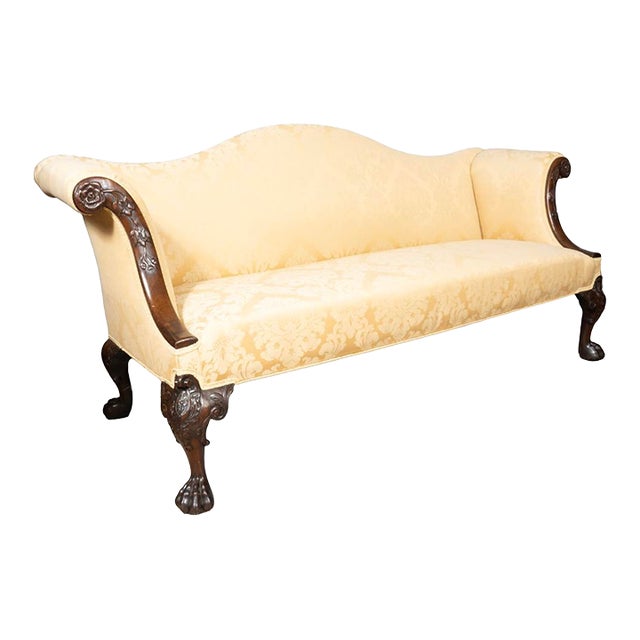 George III Style Camel Back Mahogany Sofa For Sale