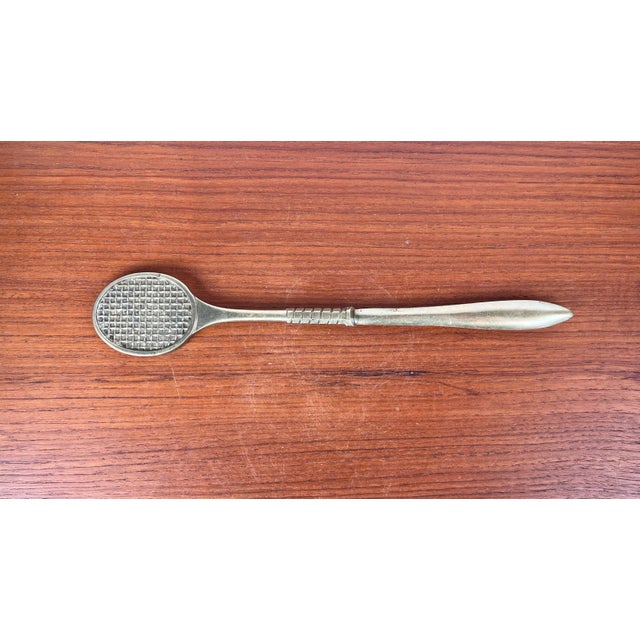 Mid-Century Modern Mid-Century Modern Brass Letter Opener with Tennis Racket Design, 1950s For Sale - Image 3 of 11