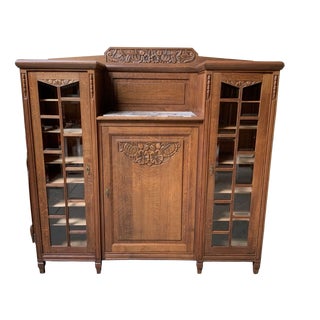 Vintage Art Deco Bookcase in Oak, 1925 For Sale