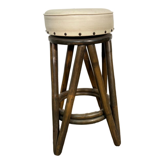 Mid 20th Century Mid Century Modern Bamboo Barstool For Sale
