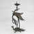 Meiji Early 20th Century Japanese Shokudai Bronze Candlestick Antique Metal Crane Bird Tortoise Animal Lotus For Sale - Image 12 of 12