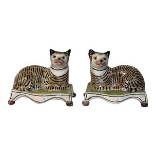 19th Century Staffordshire Cats - a Pair For Sale