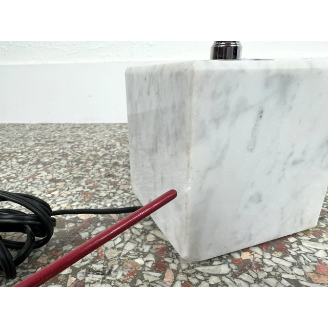 Metal Koch and Lowy Marble Base Chrome Table Lamp For Sale - Image 7 of 11