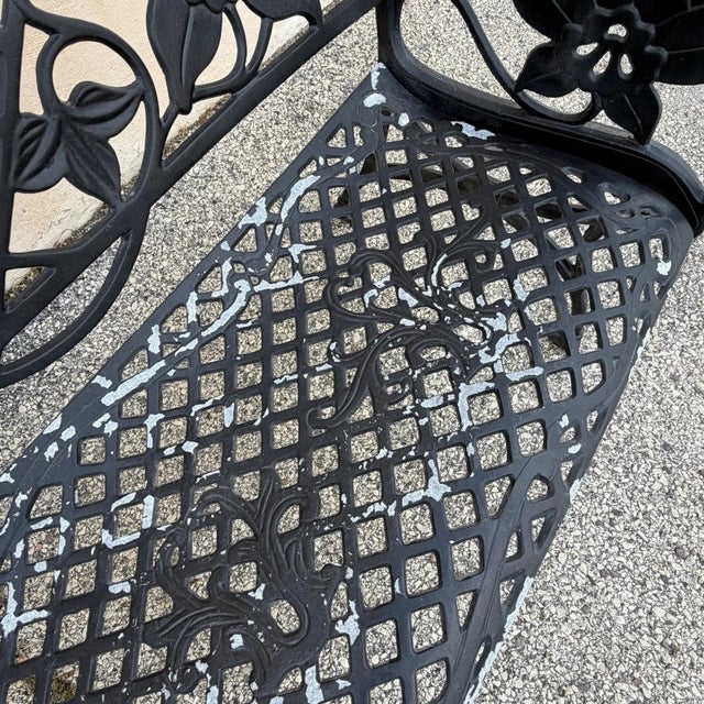 Mid 20th Century Contemporary Art Nouveau Style Cast Aluminum Garden Patio Garden Bench Loveseat For Sale - Image 9 of 15