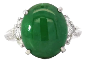 Certified Untreated 8.14 Carat Jadeite Jade a Fei Cui Platinum Ring Size 7