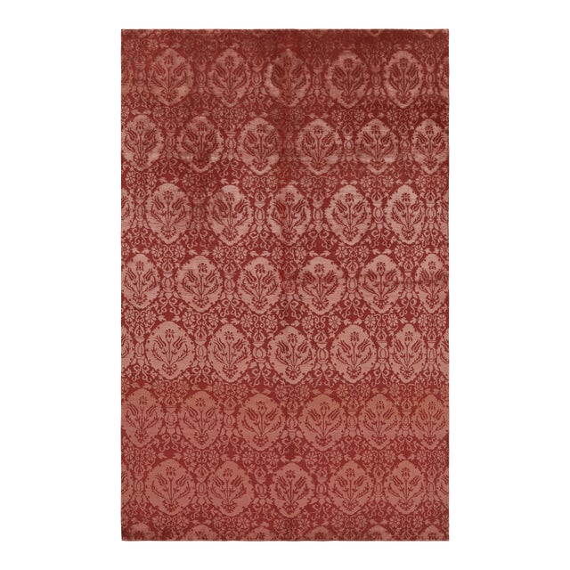 Rug & Kilim’s European Rug in Red and Pink With Floral Patterns “Medici” For Sale