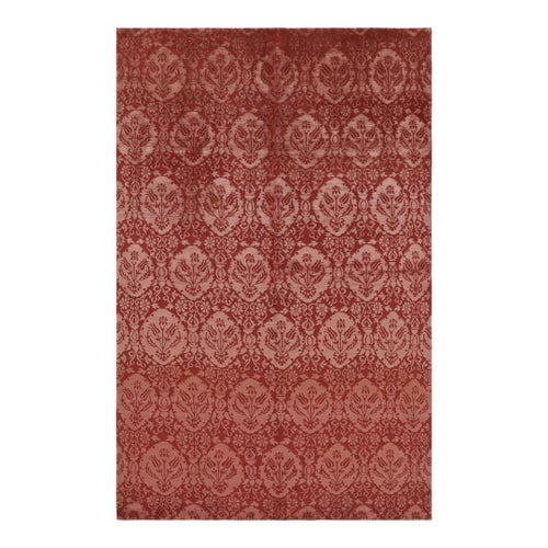 Rug & Kilim’s European Rug in Red and Pink With Floral Patterns “Medici”