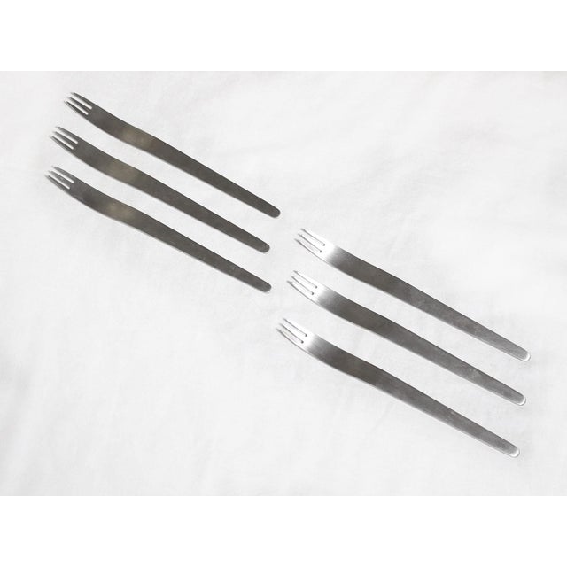 1960's Arne Jacobsen by Michelsen Space Age Modernist Stainless Steel Flatware - Set of 65 For Sale In Los Angeles - Image 6 of 11