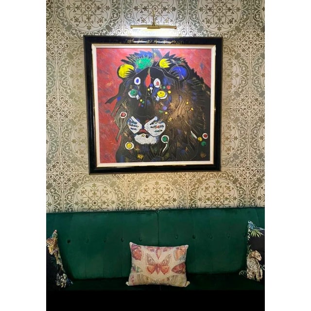 Framed, Signed Abstract Fauvist Serigraph by Tie-Feng Jiang, “King” For Sale - Image 10 of 13