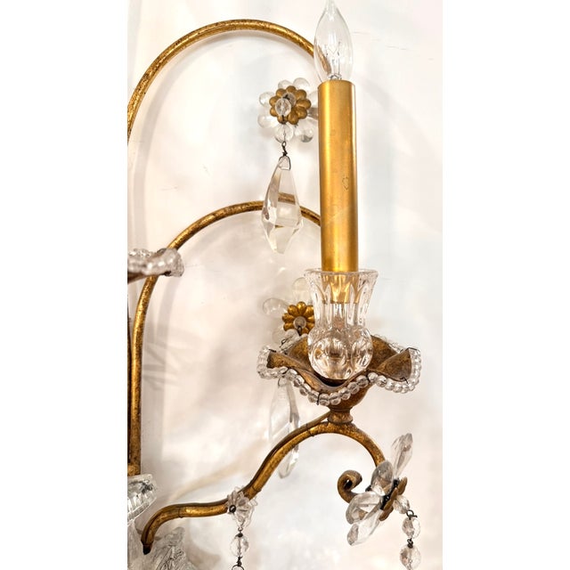 Glass 1950s Maison Bagues Wall Sconces - a Pair For Sale - Image 7 of 10