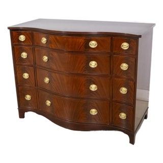 Baker Historic Charleston Serpentine Mahogany 10 Drawer Chest Dresser For Sale