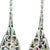 Italian 14k White Gold Diamond & Multicolor Sapphire Drop Earrings, A Pair For Sale - Image 13 of 14