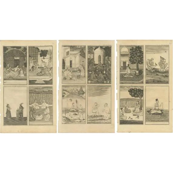 Historical Figures and Customs, Paper, Set of 3 For Sale