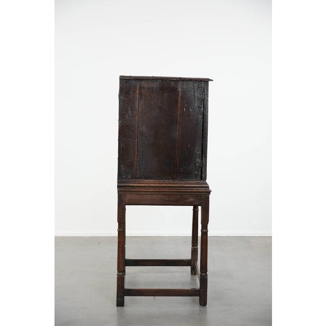 Antique English Oak Cabinet on Stand, 1600s For Sale - Image 5 of 18