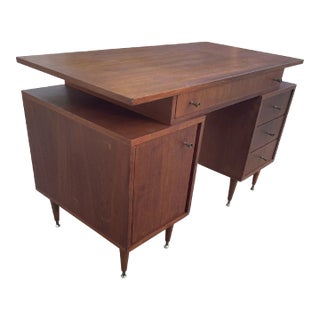 Vintage Mid Century Teak Desk For Sale