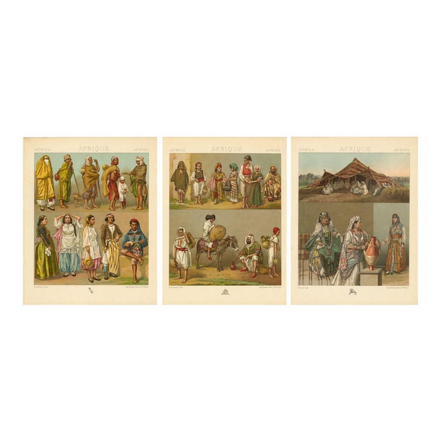 Racinet, Afrique: North African Daily Life & Costumes, 1888, Lithographs, Set of 3 For Sale