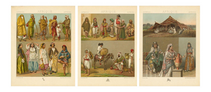 Racinet, Afrique: North African Daily Life & Costumes, 1888, Lithographs, Set of 3
