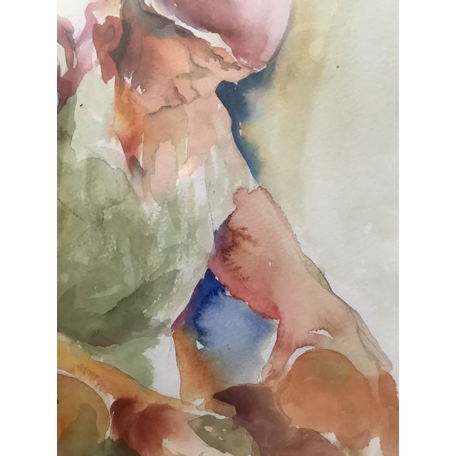 Folk Art The Watercolor Figure “Venduse” Painting by Mafalda Cento For Sale - Image 3 of 6