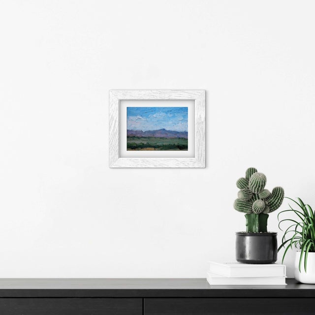 Quiet Places & Desertscapes — Desert Hills and Clouds Original oil painting by L Haas, 7 x 5 unframed linen panel, signed....