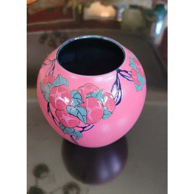 Pink Rare 1921 Rookwood Pottery Vase – Sara Sax Signed – French Red Glaze Morning Glories For Sale - Image 8 of 10