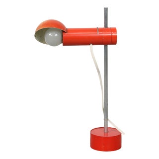 Small Vintage Red Table Lamp For Sale