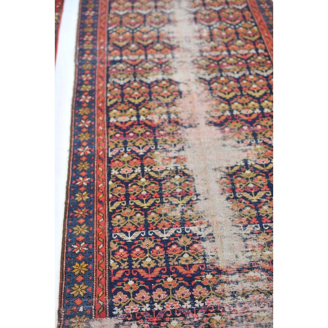 1940s Botanical Lattice Garden Design Runner Rug , 3.4 x 10.10 For Sale - Image 9 of 11