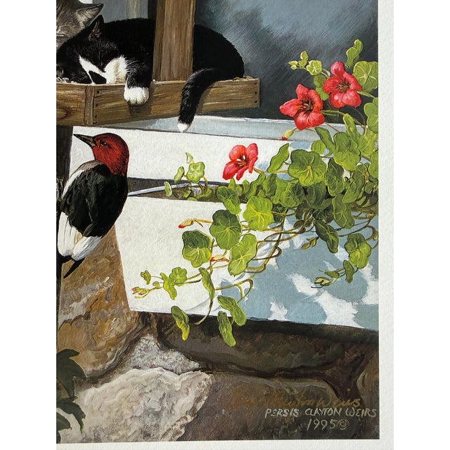 1995 Persis Clayton Weirs "Do Not Disturb" Signed Numbered Print Cats, Birds with COA This product is a limited edition...