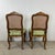 French Pair French Provincial Louis XV-Style Side Chairs – Walnut & Green Upholstery For Sale - Image 3 of 12