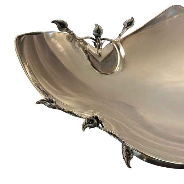 Pair of Damar 925 Sterling Silver Floral Centerpiece Bowls, Turkey, Late 20th C. For Sale - Image 4 of 8