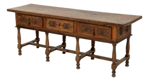 Spanish Baroque-Style Walnut Console Table