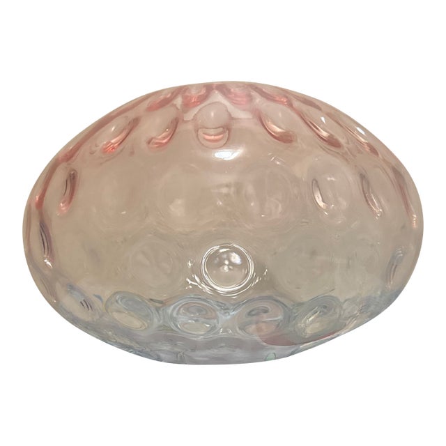 Empoli Style Art Glass Large Fishbowl Vase For Sale