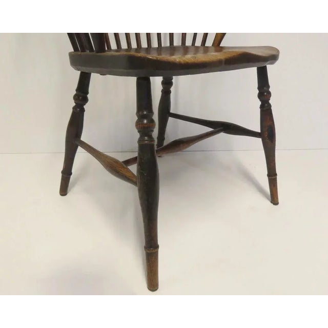 Wood English Tall Back Windsor Chair For Sale - Image 7 of 9