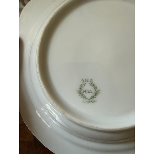Pink Antique Oeg Royal Austria Porcelain Covered Butter Dish Pink Floral Gutherz 1899 to 1918 For Sale - Image 8 of 12