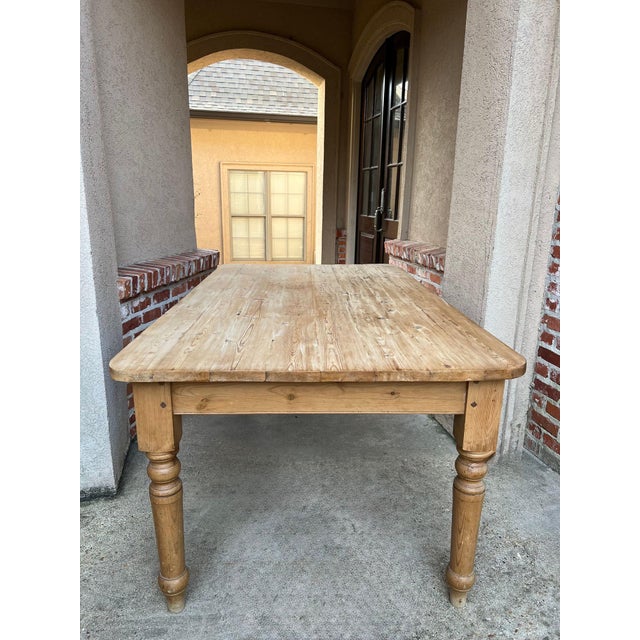 Vintage English Pine Farmhouse Dining Table Refectory Country Kitchen Island For Sale - Image 14 of 18