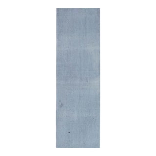 Vintage Stone Blue Kilim Rug - 3`1" X 10`2" For Sale