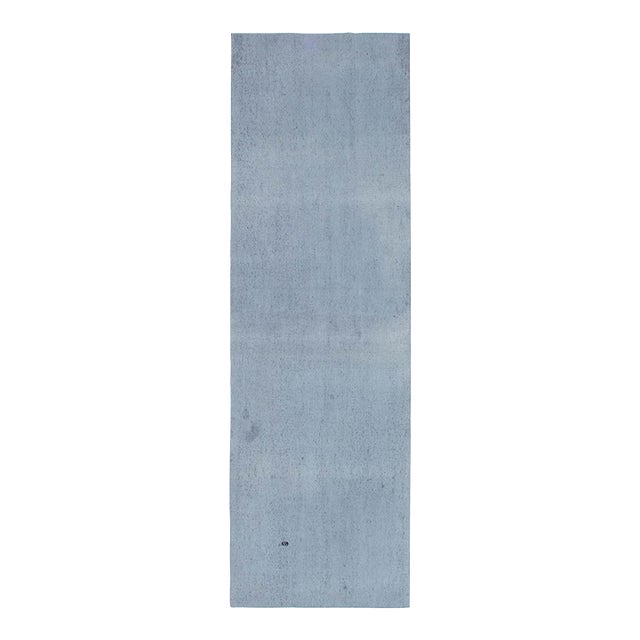 Vintage Stone Blue Kilim Rug - 3`1" X 10`2" For Sale
