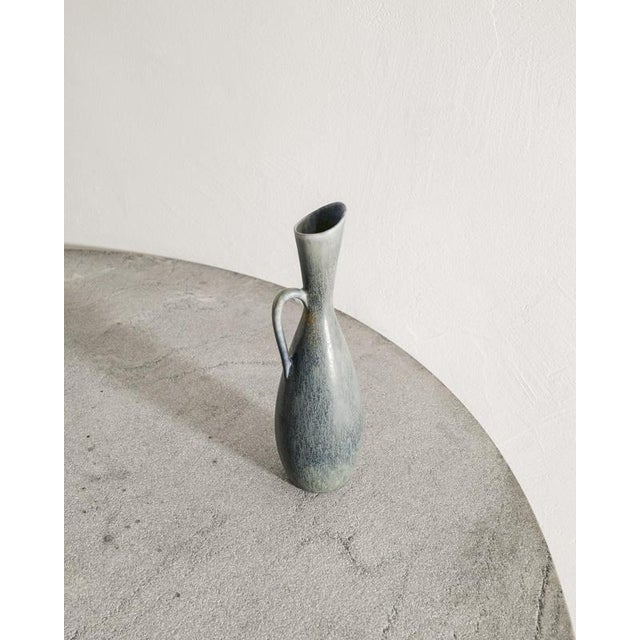 Mid-Century Swedish Blue Stoneware Ceramic Pitcher by Carl-Harry Stålhane, 1950s For Sale - Image 3 of 5
