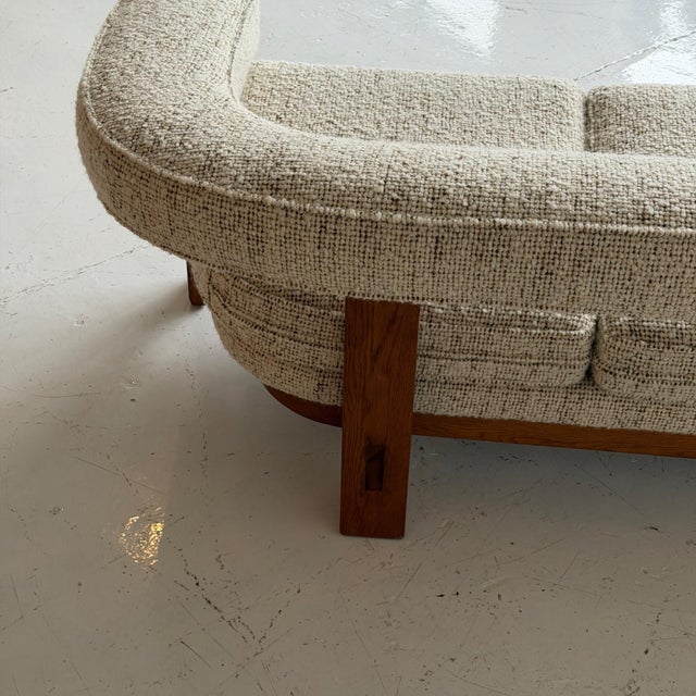 Wood Horseshoe Sofa by Jules Heumann for Metropolitan c. 1970s. For Sale - Image 7 of 8