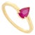 Estate Pear-Shaped Natural Ruby Solitaire Ring Size 6 in 14k Yellow Gold For Sale