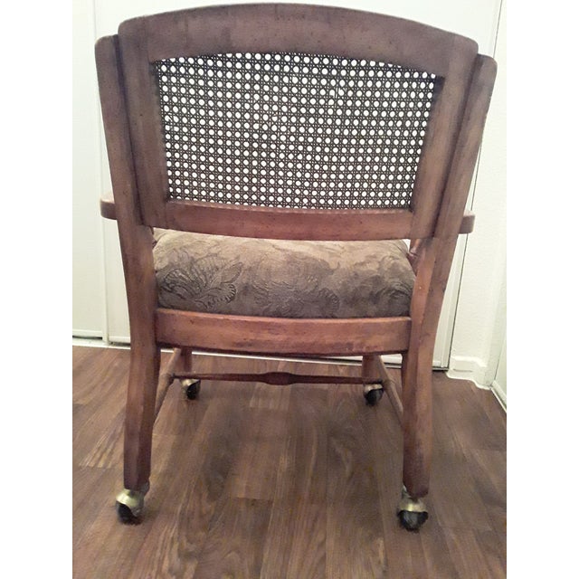 1970s Vintage Wheeled Cane Back Chair For Sale In Las Vegas - Image 6 of 13