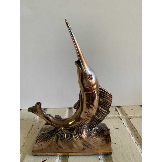 Vintage MidCentury Brass Swordfish Fish Bookends a Pair Chairish