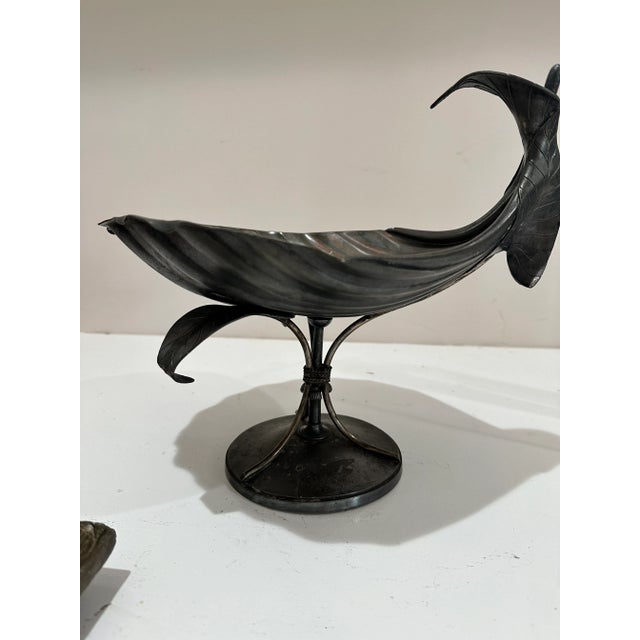 Art Nouveau Pewter Calla Lily Compote – Early 20th Century Elegance For Sale In Atlanta - Image 6 of 11