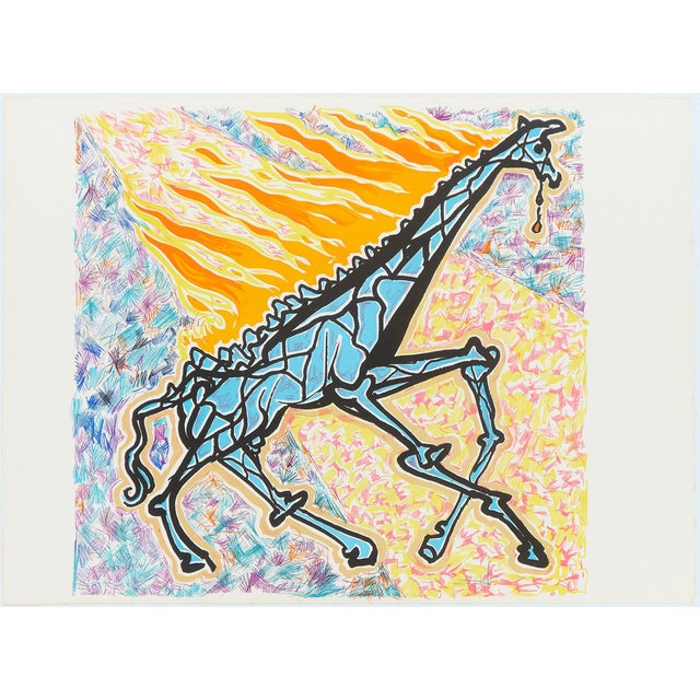 Salvador Dali, La girafe en feu, Lithograph For Sale